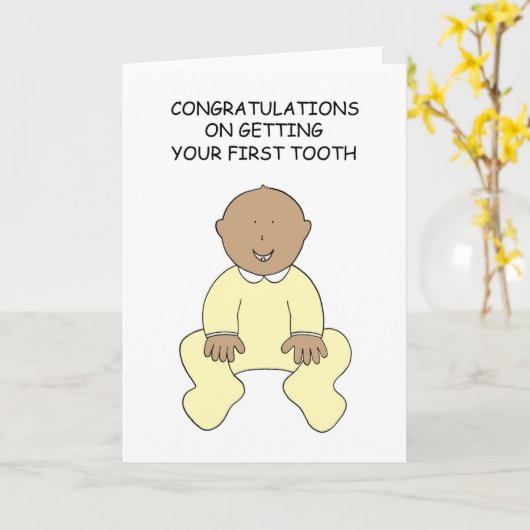 Congratulations on First Tooth カード (黄色い花)