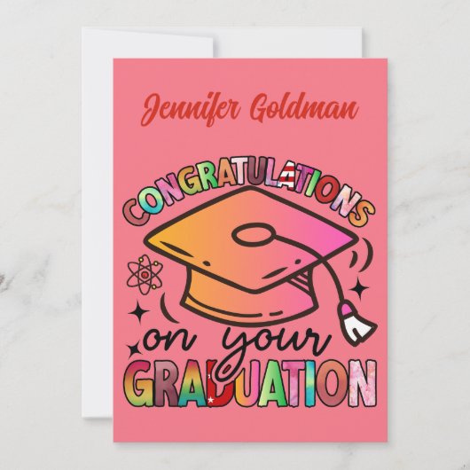 Congratulations on Graduation 招待状 (正面)