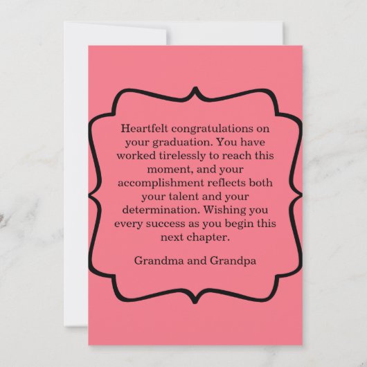 Congratulations on Graduation 招待状 (裏面)