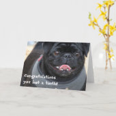Congratulations on losing a tooth pug card カード (黄色い花)