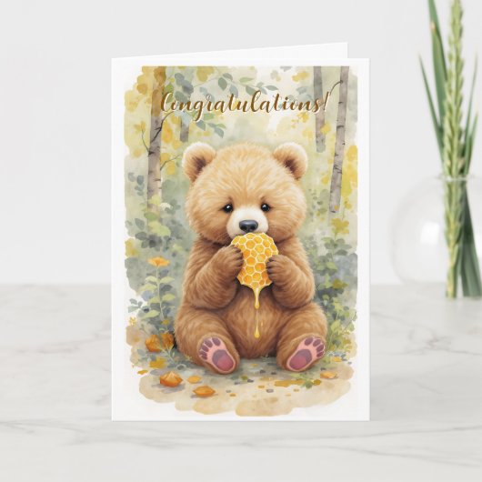 Congratulations on New Baby Boy Poem Bear Themed カード (正面)