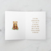 Congratulations on New Baby Boy Poem Bear Themed カード (内部)