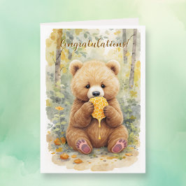 Congratulations on New Baby Boy Poem Bear Themed カード