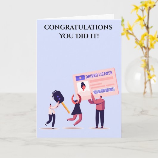 Congratulations on passing your driving test カード (黄色い花)