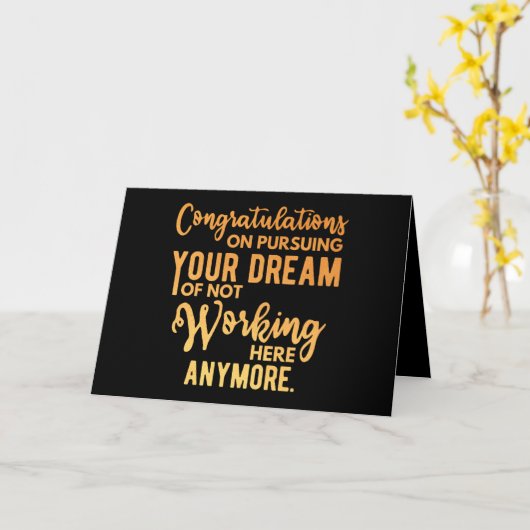 Congratulations on Pursuing Your Dream カード (黄色い花)