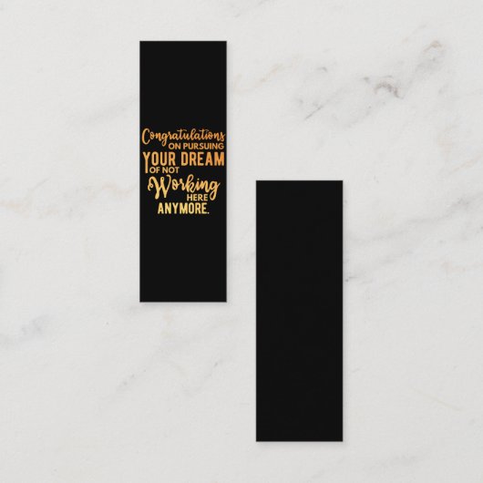 Congratulations on Pursuing Your Dream ロイヤリティカード (正面/裏面)