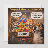 Congratulations on the new job, funny pet greeting カード (正面)