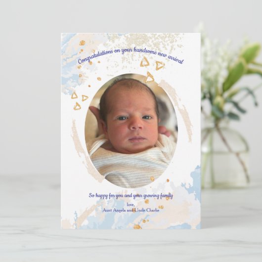 Congratulations on your Baby Boy 招待状 (スタンド正面)