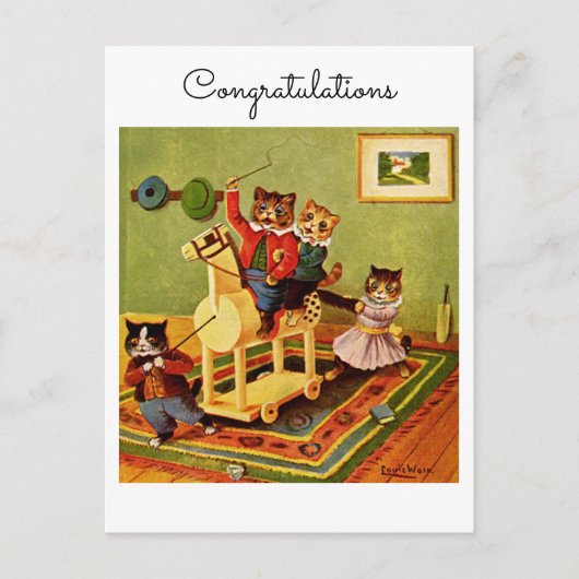 Congratulations on Your Equestrian Adventure Cats ポストカード (正面)