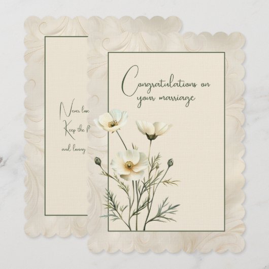 Congratulations on your marriage floral bouquet   ノートカード (正面/裏面)