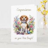 Congratulations on your New Beagle カード (黄色い花)