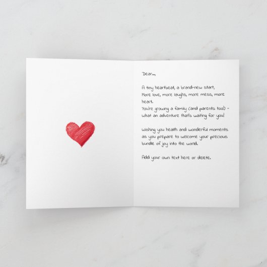 Congratulations on your Pregnancy, Custom Text  カード (内部)