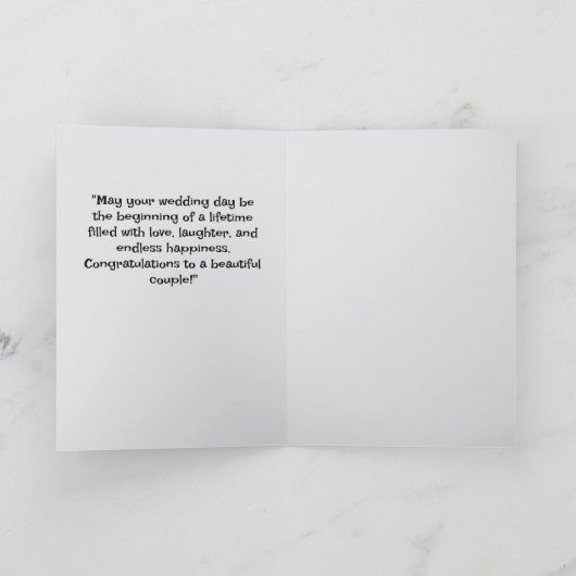 Congratulations on Your Wedding Day カード (内部)