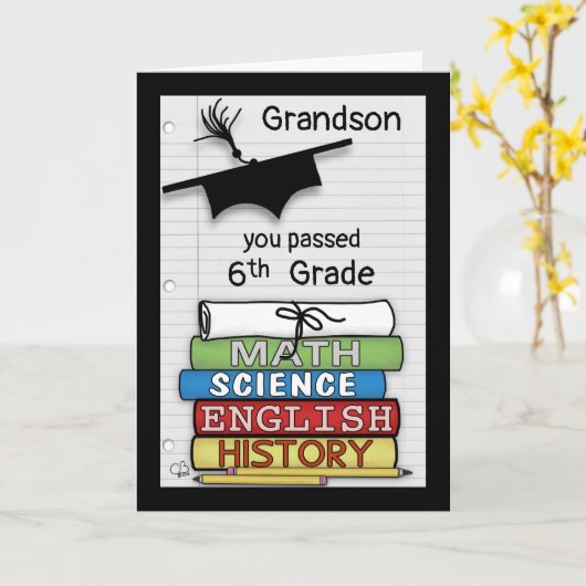 Congratulations Passing 6th Grade, Books カード (黄色い花)