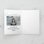 Congratulations photo graduate name university yea カード (内部)