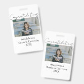 Congratulations photo graduate name university yea バッジ (正面＆裏面)