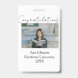Congratulations photo graduate name university yea バッジ