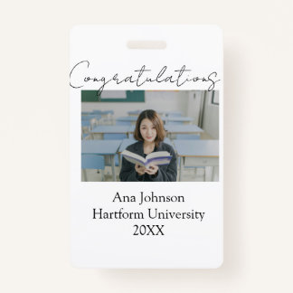 Congratulations photo graduate name university yea バッジ