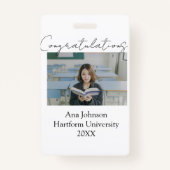 Congratulations photo graduate name university yea バッジ (裏面)