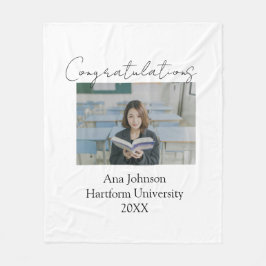 Congratulations photo graduate name university yea フリースブランケット