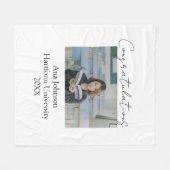 Congratulations photo graduate name university yea フリースブランケット (正面(横))