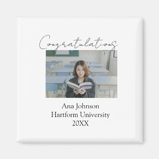Congratulations photo graduate name university yea マグネット (正面)