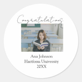 Congratulations photo graduate name university yea ラウンドシール