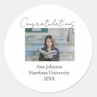Congratulations photo graduate name university yea ラウンドシール
