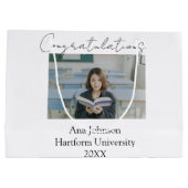 Congratulations photo graduate name university yea ラージペーパーバッグ (裏面)