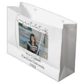 Congratulations photo graduate name university yea ラージペーパーバッグ (正面アングル)