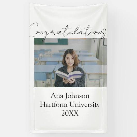 Congratulations photo graduate name university yea 横断幕 (縦)