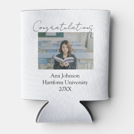Congratulations photo graduate name university yea 缶クーラー (正面)