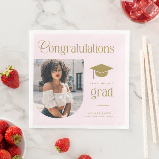 Congratulations Pink Gold Grad Photo Arch (インサイチュ)