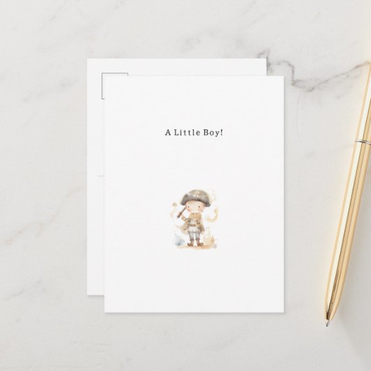 Congratulations Pirate New Baby Birth Card ポストカード (正面/裏面インサイチュ)