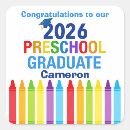 Congratulations Preschool Graduate Custom Party スクエアシール