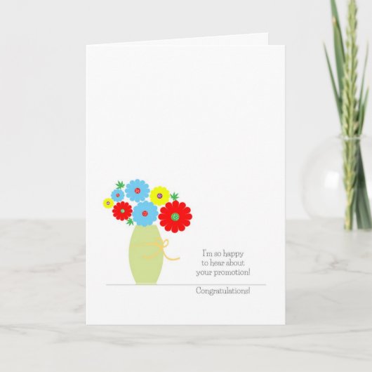 Congratulations Promotion Cards, colorful flowers カード (正面)