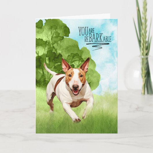 Congratulations reBARKable Bull Terrier Dog カード (正面)