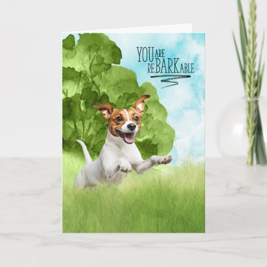 Congratulations reBARKable Jack Russell Dog カード (正面)