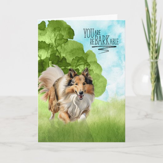 Congratulations reBARKable Rough Collie Dog カード (正面)
