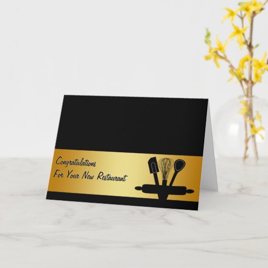 Congratulations Restaurant New Business Card カード (黄色い花)