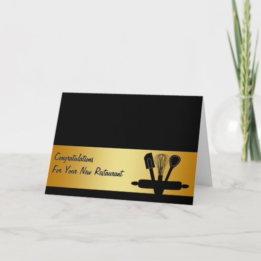 Congratulations Restaurant New Business Card カード (正面)