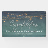 Congratulations Rustic Tea Lights Engagement Party 横断幕 (横)