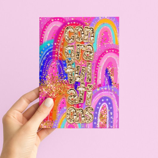 Congratulations Sequin カード