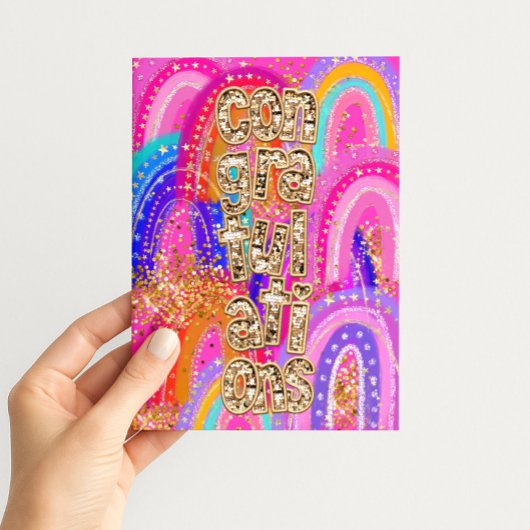 Congratulations Sequin カード