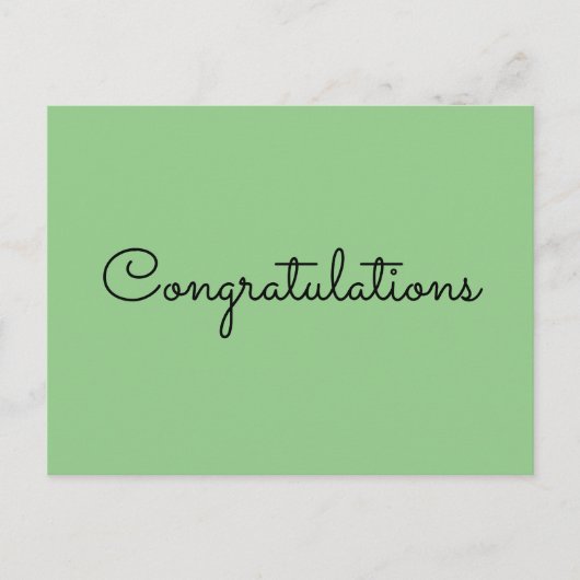 congratulations simple minimal text style card ポストカード (正面)