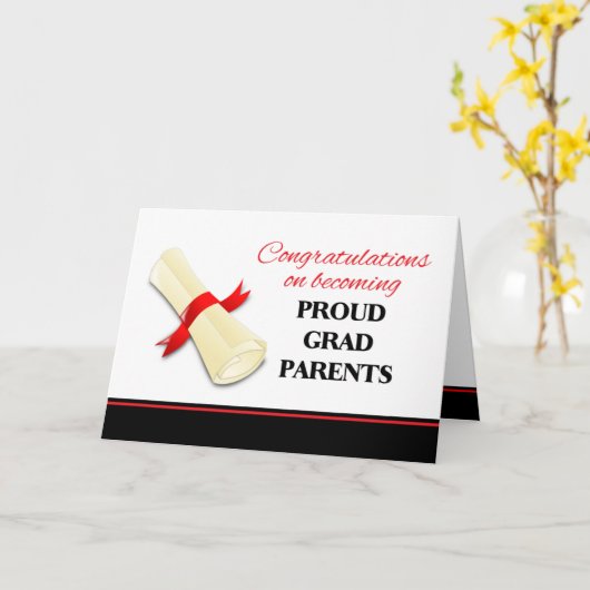 Congratulations to Grad Parents Rolled Diploma カード (黄色い花)