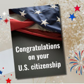 Congratulations US Citizenship American Flag カード