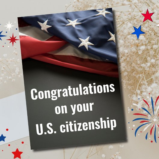 Congratulations US Citizenship American Flag カード