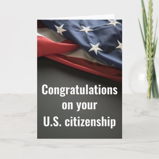 Congratulations US Citizenship American Flag カード (正面)