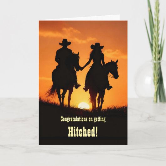 Congratulations Wedding Getting Hitched Country カード (正面)